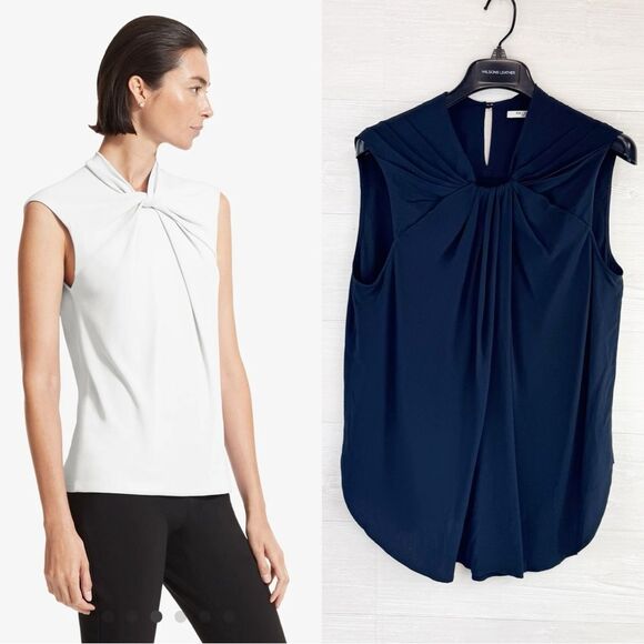 M. M. Lafleur The Walter’s Knit Crepe Keyhole Relaxed Silk Blend Top XL - Picture 1 of 7